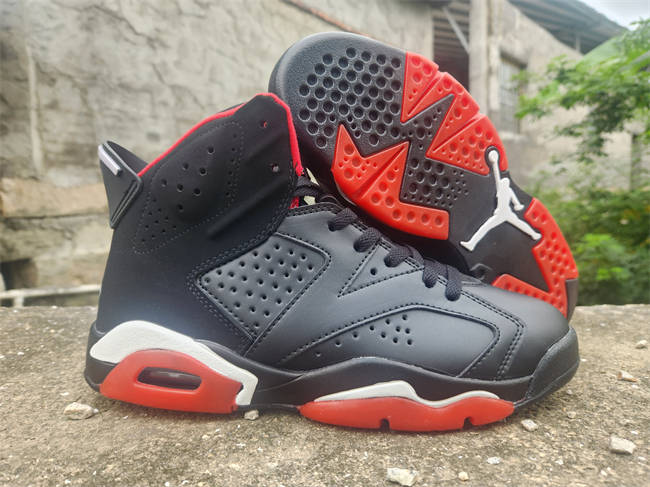 Men's Black/Red Running Weapon Air Jordan 6 Shoes 0100